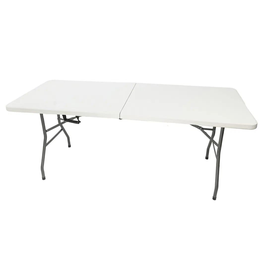 Wholesale 6FT Camping Dining Outdoor Plastic Rectangular White Folding Table