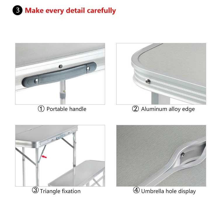 Collapsable Desk Aluminum Camping Table Folding
