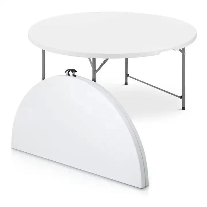 Wholesale 5FT Portable Dining Wedding Events 60 Inch White Plastic Round Folding Tables
