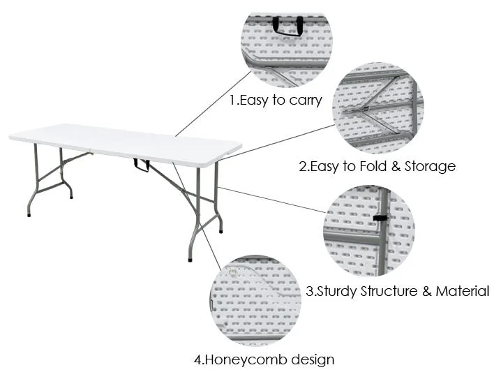 Wholesale Factory Portable Picnic 6FT Outdoor Garden Patio Party Camp HDPE Plastic Folding Dining Table Chairs for Outdoor Event