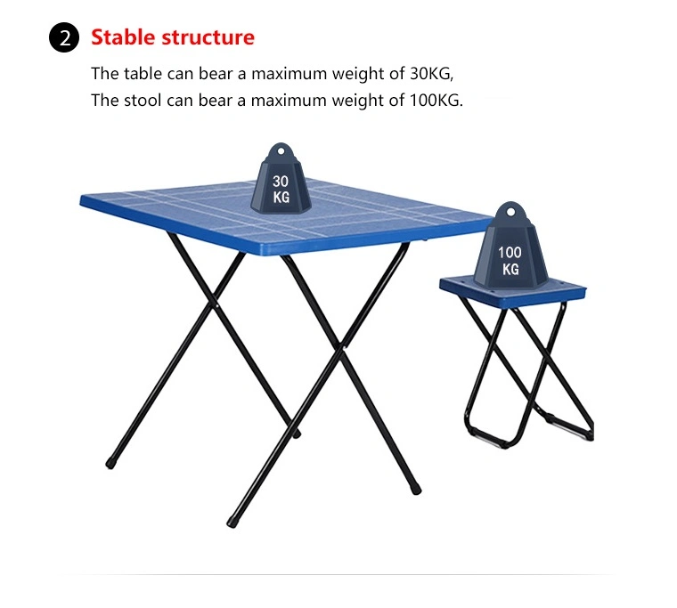 Commercial Folding Square Table Chair with Metal Legs