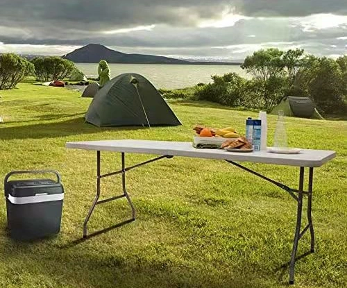 4FT 5FT 6FT 8FT Easy Folding BBQ Picnic Dining Table Rectangular Outdoor Camping Plastic Portable Folding Table