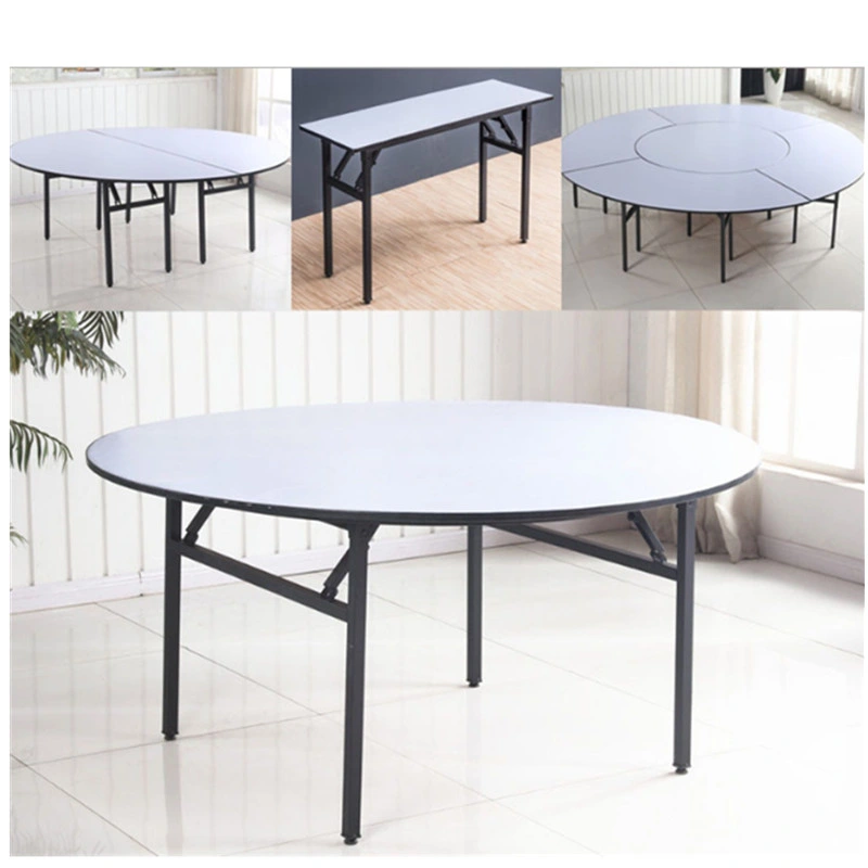 Chinese Factory Wholesale for Rectangle Round White PVC Plywood Folding Table