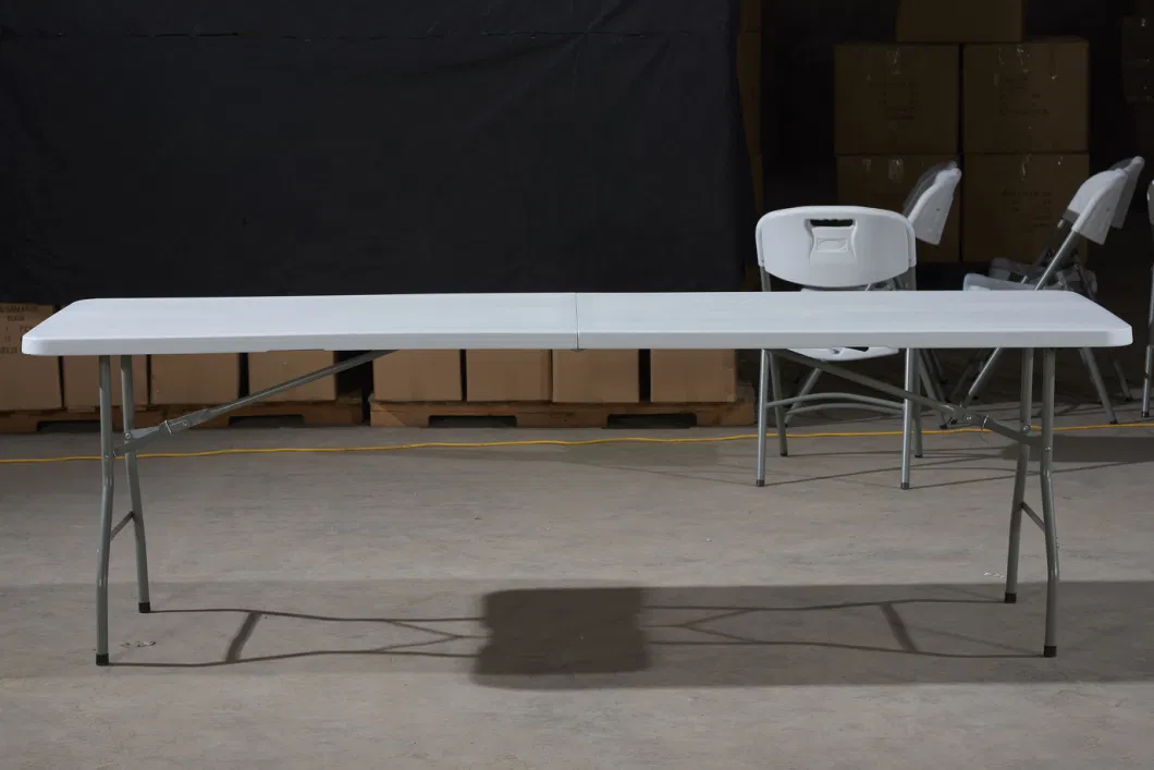 8 Foot Rectangle Plastic Foldable Table, 244cm Length