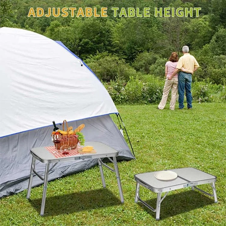 Portable Adjustable Legs Aluminum Alloy MDF Folding Camping Table