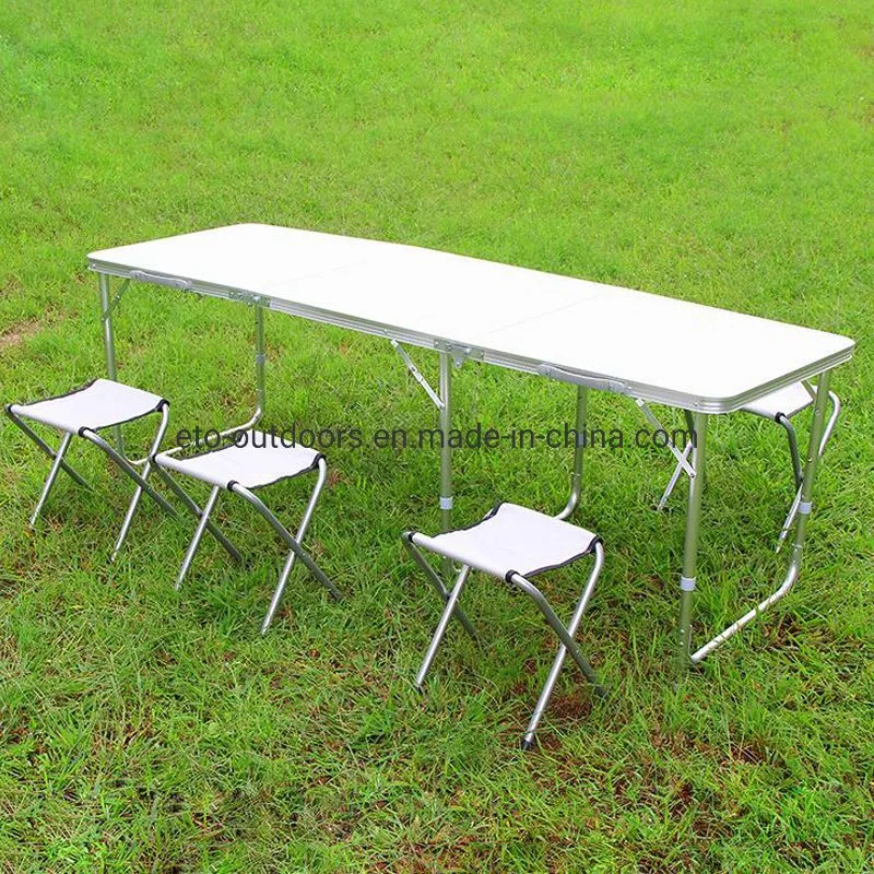 Outdoor Suitable Portable Aluminium Folding Table Camping Party Table Chair Set with Handle