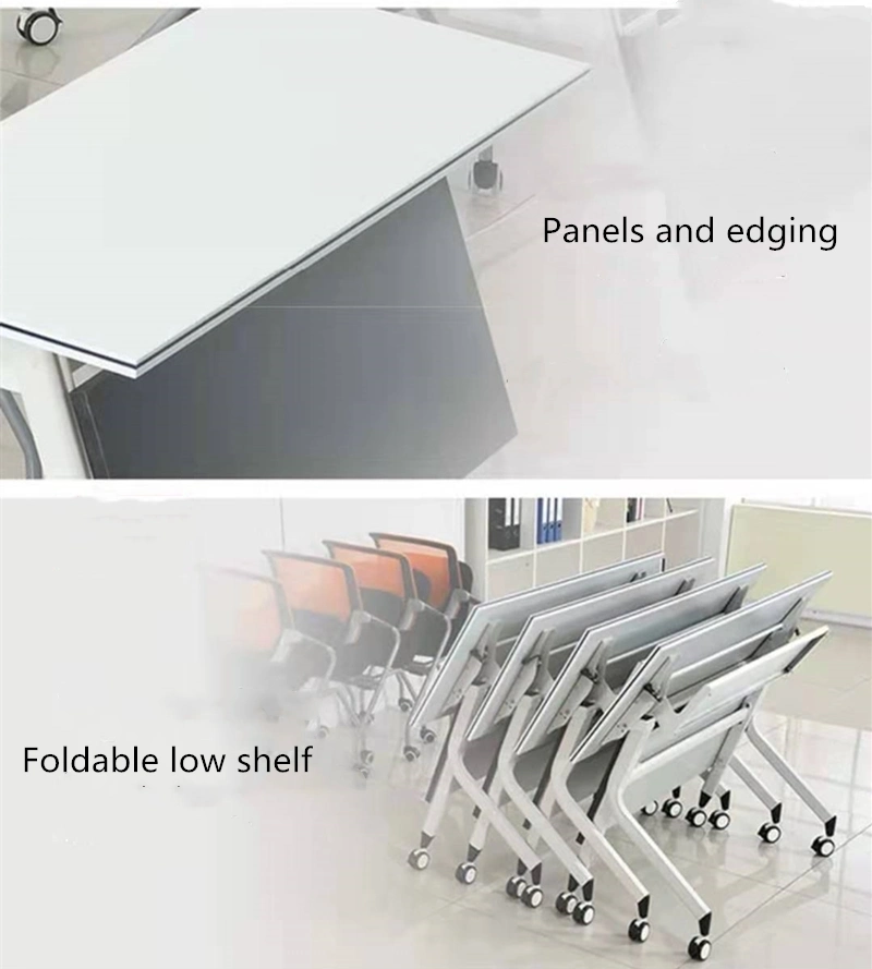 Wooden Office Metal Furniture Folding Tables Computer School Desk Conference Table with Wheels