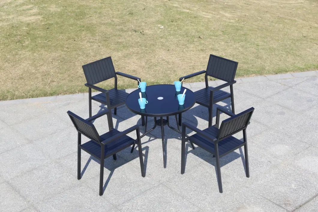 Outdoor Leisure Milk Tea Shop Folding Table Combination of Small Round Tables and Chairs Outside Balcony Garden Chairs and Tables