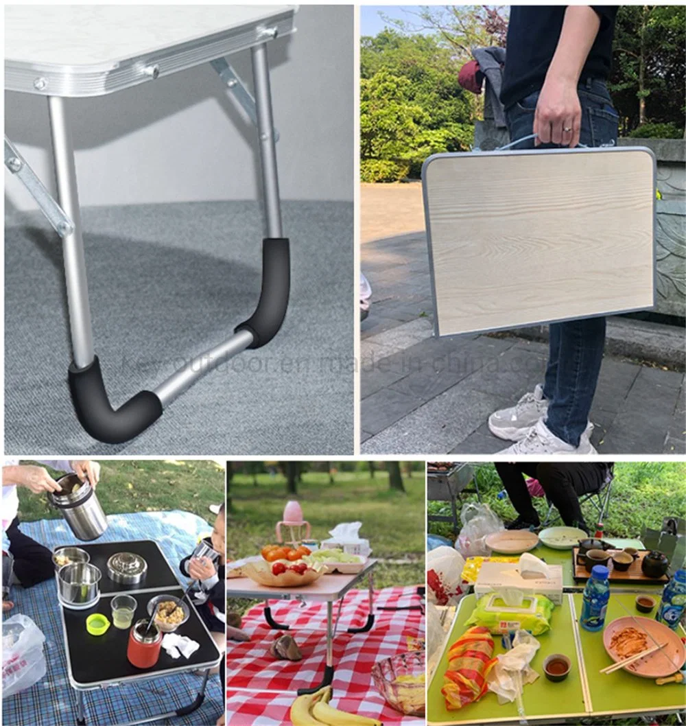 Small Aluminum Custom Logo Table Outdoor Portable Picnic Table Camping Folding Desk Table