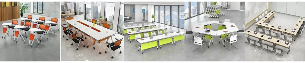 Foldable Office Furniture Meeting Training Lecture Rectangular Flip Top Folding Table