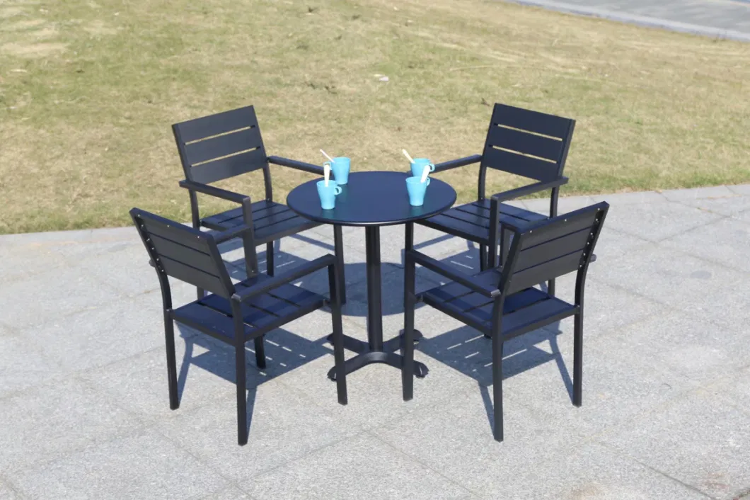 Outdoor Leisure Milk Tea Shop Folding Table Combination of Small Round Tables and Chairs Outside Balcony Garden Chairs and Tables