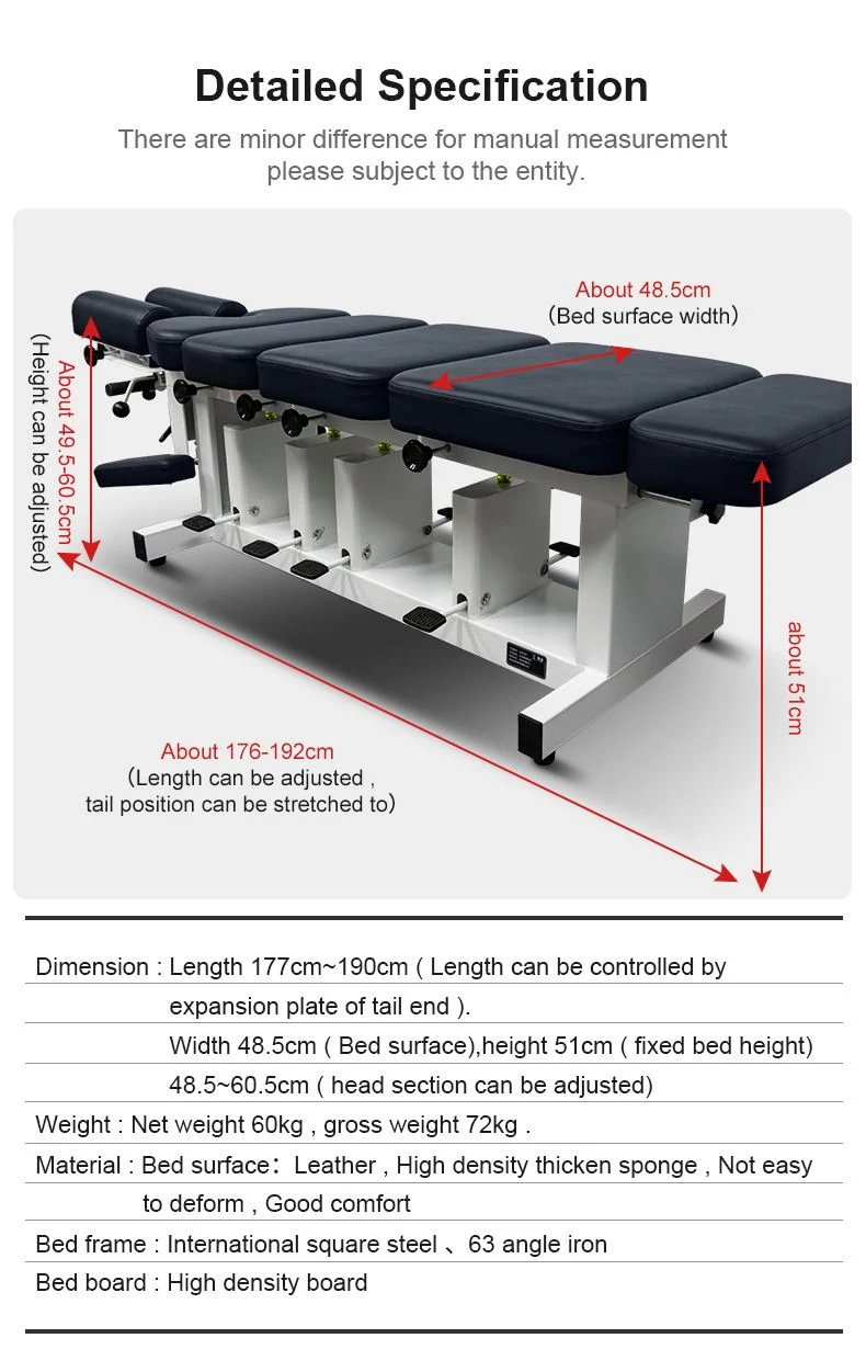 High Quality One-Section with Pelvic Press Function Massage Table Chiropractic Drop Table