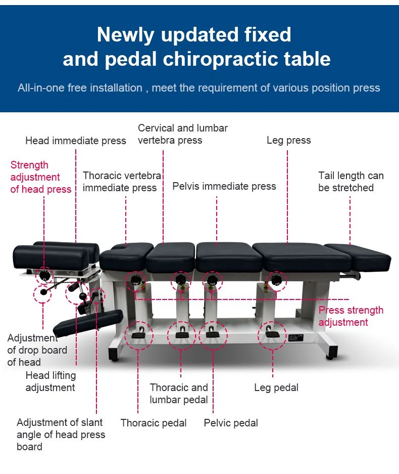 High Quality One-Section with Pelvic Press Function Massage Table Chiropractic Drop Table