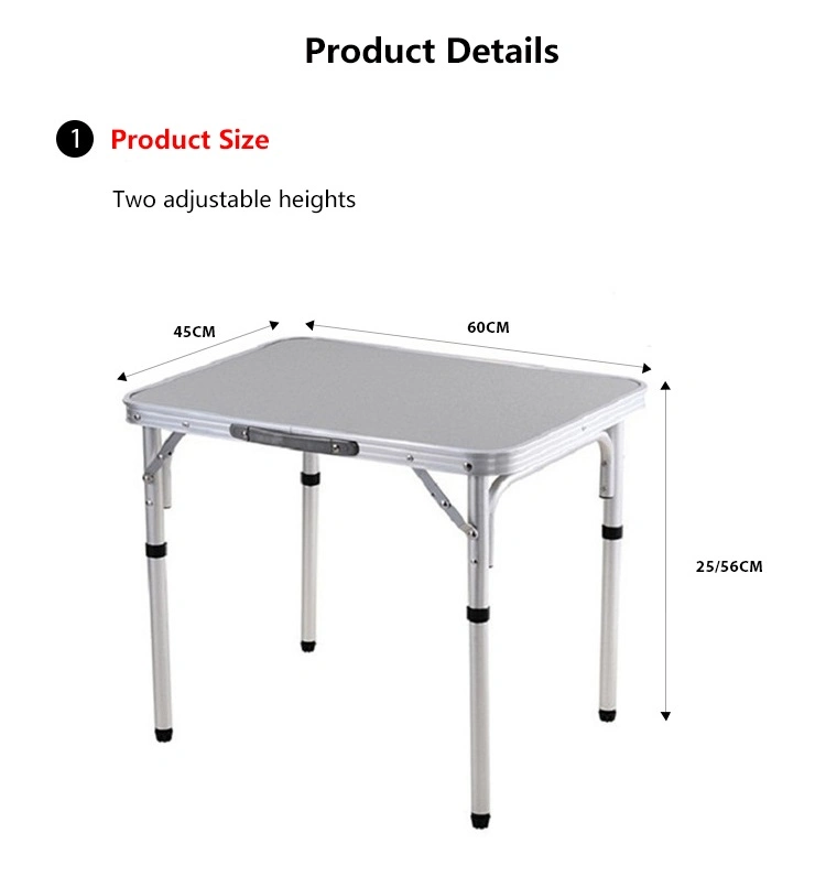 Adjustable Folding Outdoor Table Metal Legs Desk