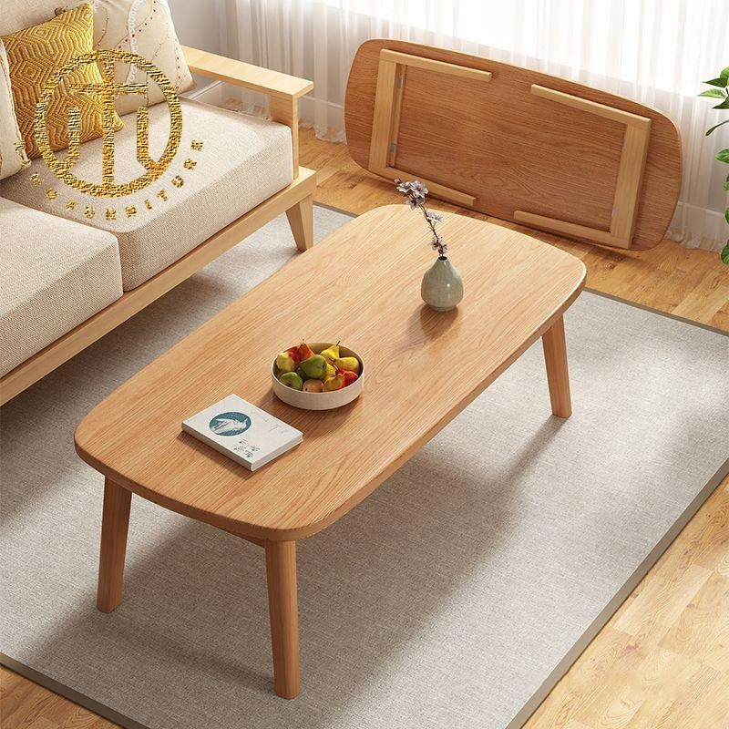 Living Room Household Small Coffee Table Foldable Simple Solid Wood Furniture