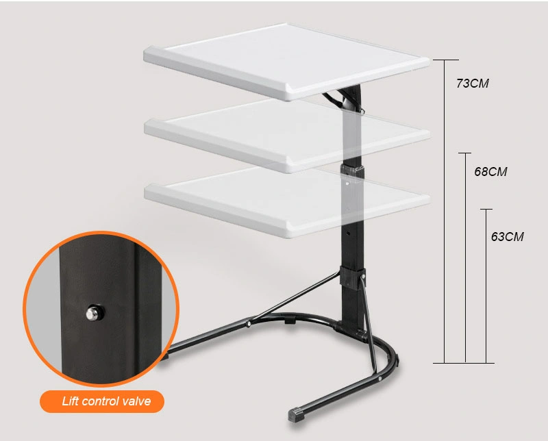 Portable Adjustable TV Tray Table with 3 Heights and 3 Angles