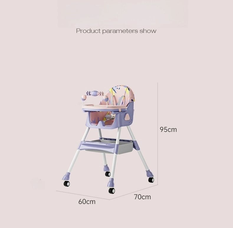 Child Seat Reclinable Foldable Baby Dining Table Chair Multi-Functional Baby Dining Chair