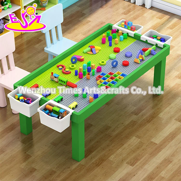 Top Fashion Multifunctional Wooden Foldable Building Blocks Table for Kids W08g290d