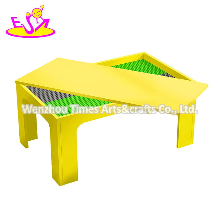 Customize Children Wooden DIY Building Blocks Toy Table with Storage W08g291