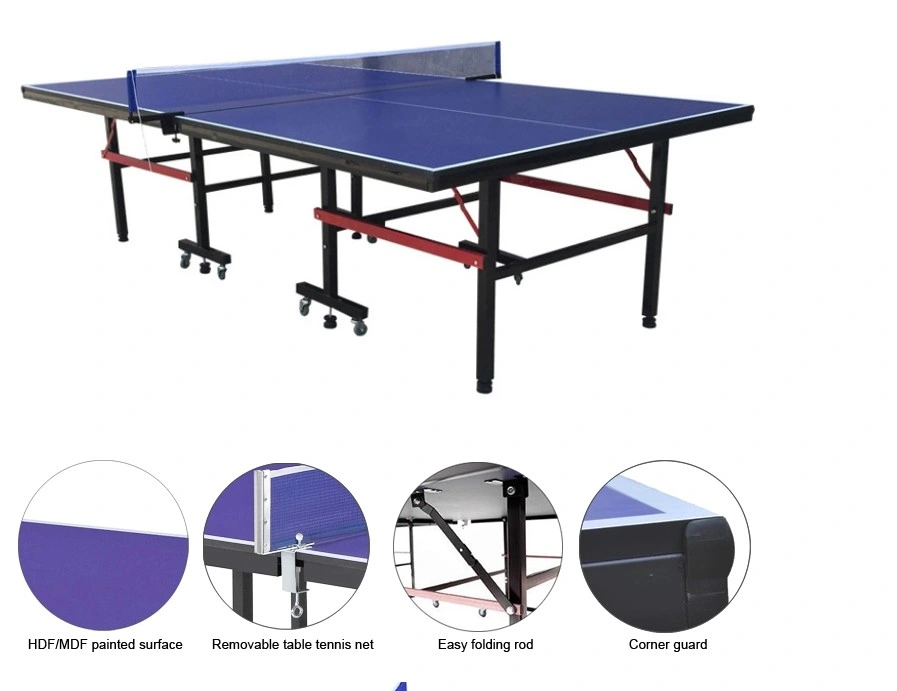 Foldable 18mm MDF Ping Pong Table High Density Indoor Table Tennis Table