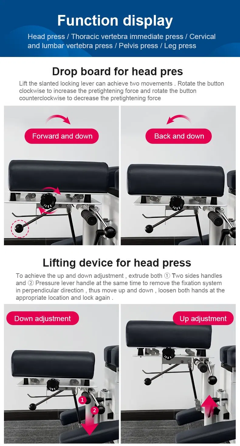 New Arrival 2 Drops Thoracic Vertebra and Pelvic Press Chiropractic Drop Table