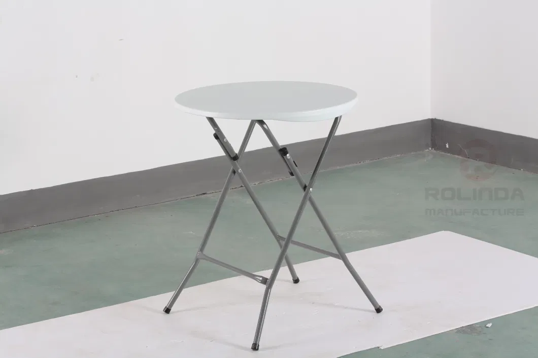 Plastic Panel with Metal Holder Folding Round Table