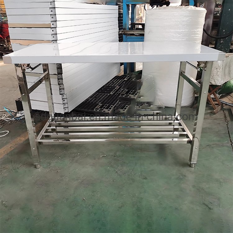 Shandong folding table modern stainless steel foldable workbench from Guanbai as fast food equipment