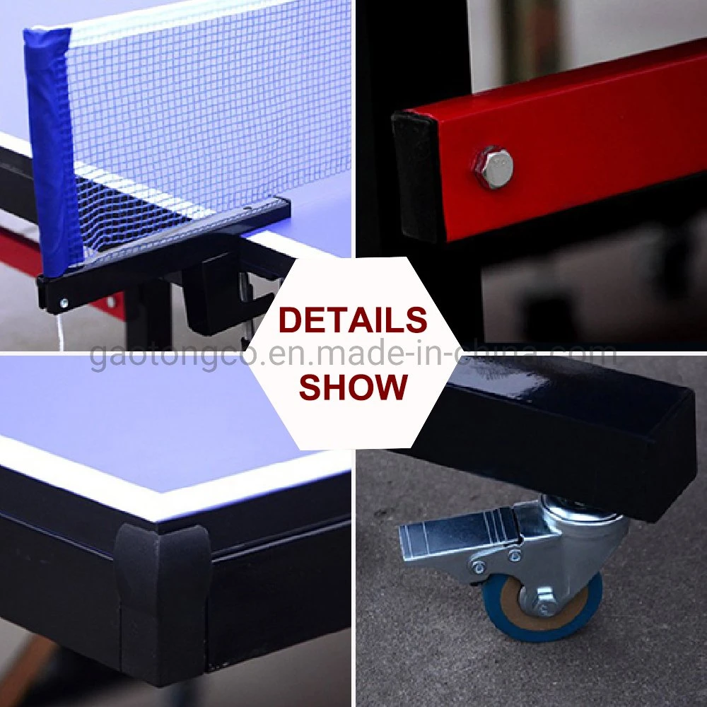 Foldable 18mm MDF Ping Pong Table High Density Indoor Table Tennis Table