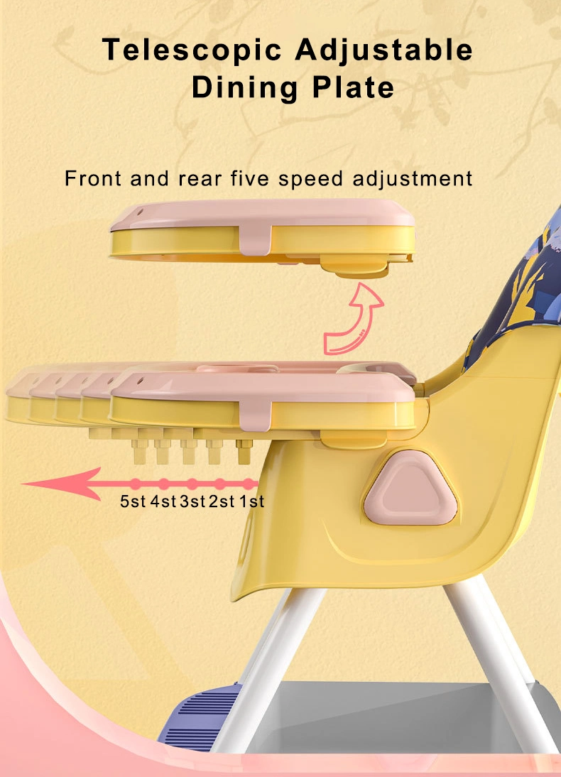 Safety Foldable Children&prime;s Portable High Table Side Baby Feeding Eating Dining Kids&prime; Chair