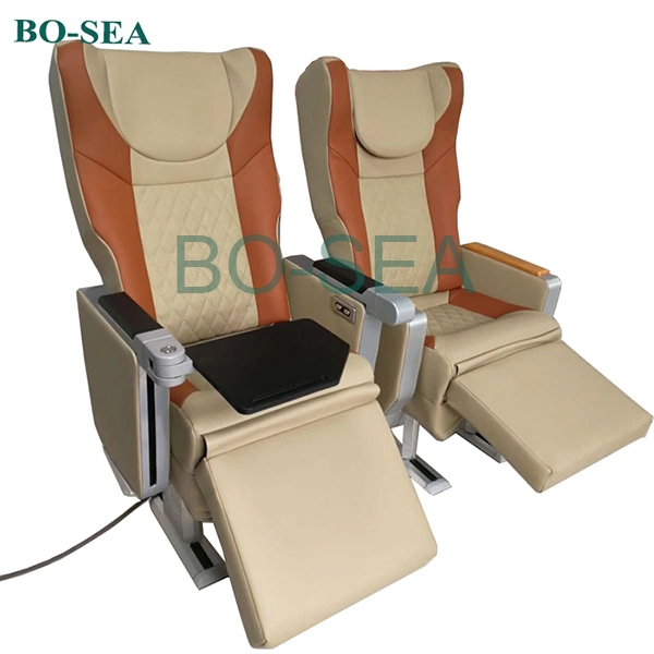 High Quality Microfiber Leather Boat VIP Chair with Leg-Rest and Foldable Table