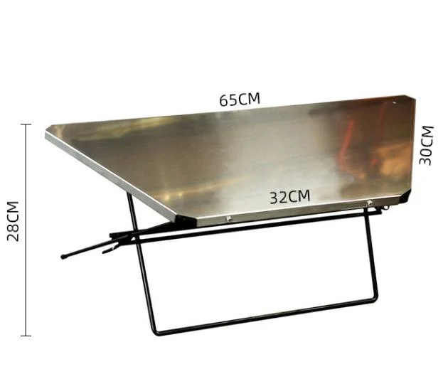 Outdoor Portable Folding Camping Stainless Steel Table Leisure Camping Barbecue Table Portable Folding Table Stable Support