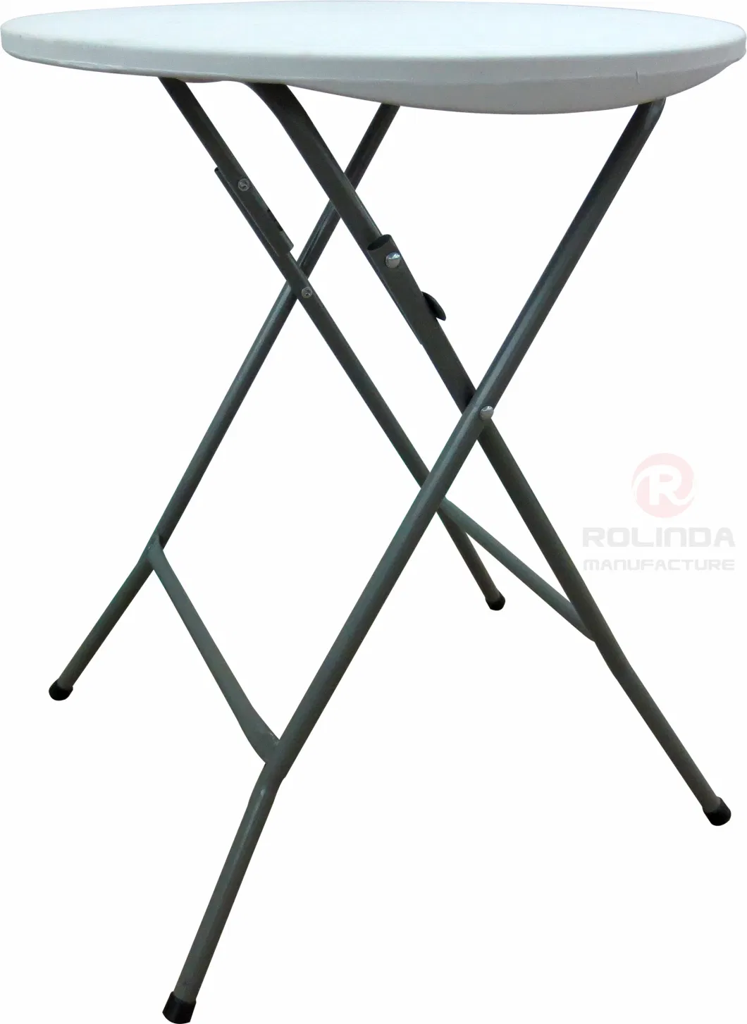 Plastic Panel with Metal Holder Folding Round Table