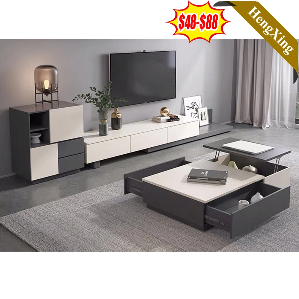 Black and Grey Colour Multifunction Folding Lift Coffee Table with Side Table