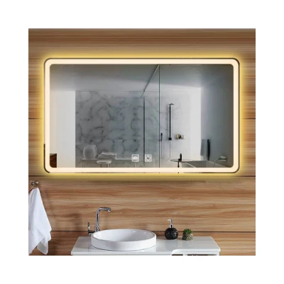 Customize Any Size Single Touch Screen Light Lamps Frameless Backlit Bath Sanitary Ware Wall LED Makeup TV Bathroom Vanity Cabinet LED Smart Mirror