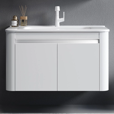 Wholesale Modern Sanitary Ware White Color Luxury Cabinet Bathroom Vanities LED Mirror
