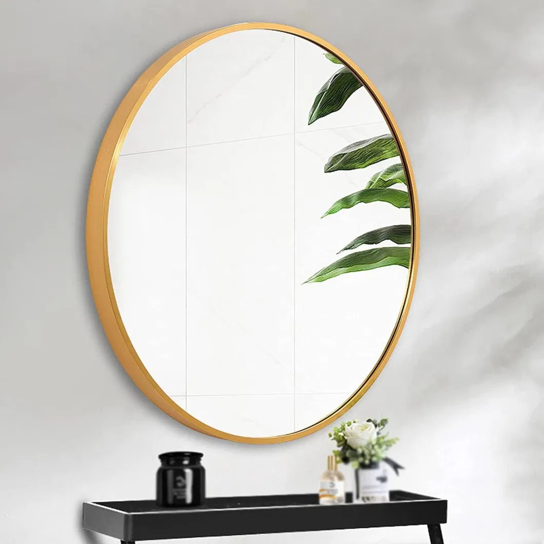 Round Rectangular Floor Standing Full Length Metal Bathroom Framed Wall Mirrors