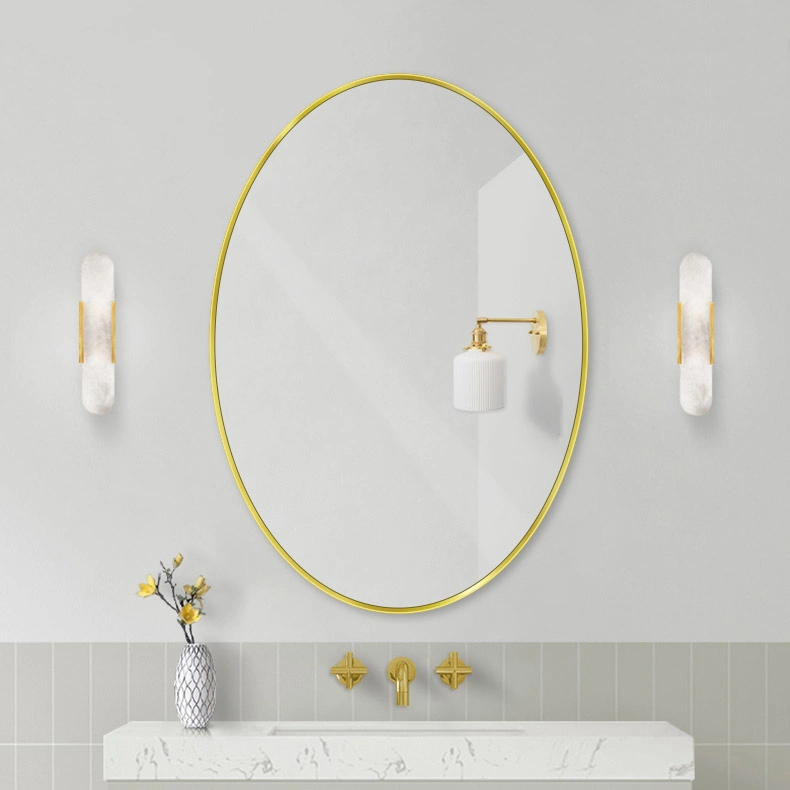 Modern Art Style Decorative Wall Mirror Round Oval Arch Mirror Antique Gold Mirror