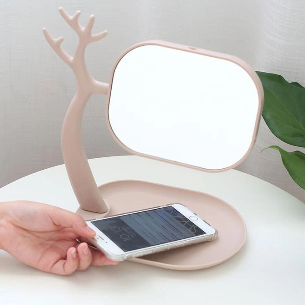 Plastic Table Mirror Stand up Multifunctional Cosmetic Mirror