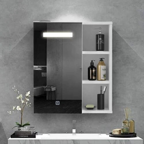 Bathroom LED Illuminated Mirror Cabinet Wall-Mounted Mirrored Door