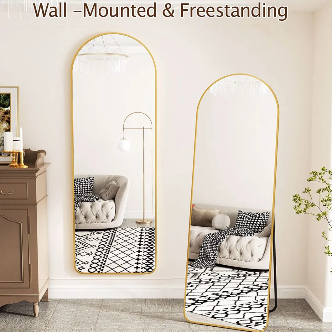 Floor Full Length Body Dressing Espejos Black Gold Metal Frame Standing Miroir Wall Hanging Bathroom Mirrors