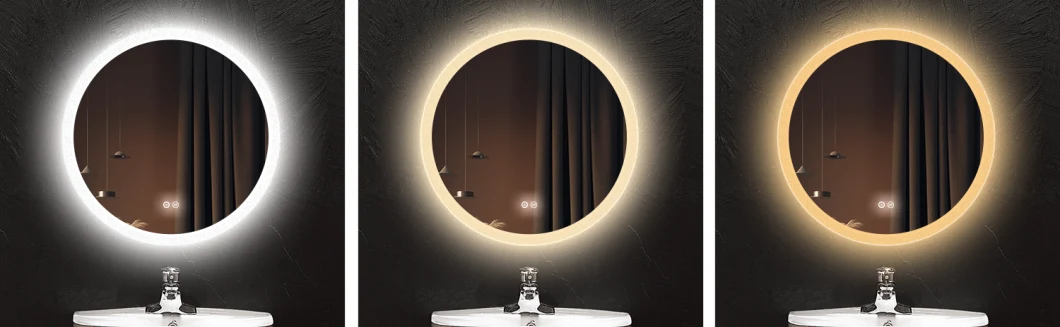 2022 New Design 5mm Wall Mounted Hotel Home Decoration Mirror Lighted 3000K-6000K Bathroom Mirror LED Mirror with Defogger with Touch Sensor
