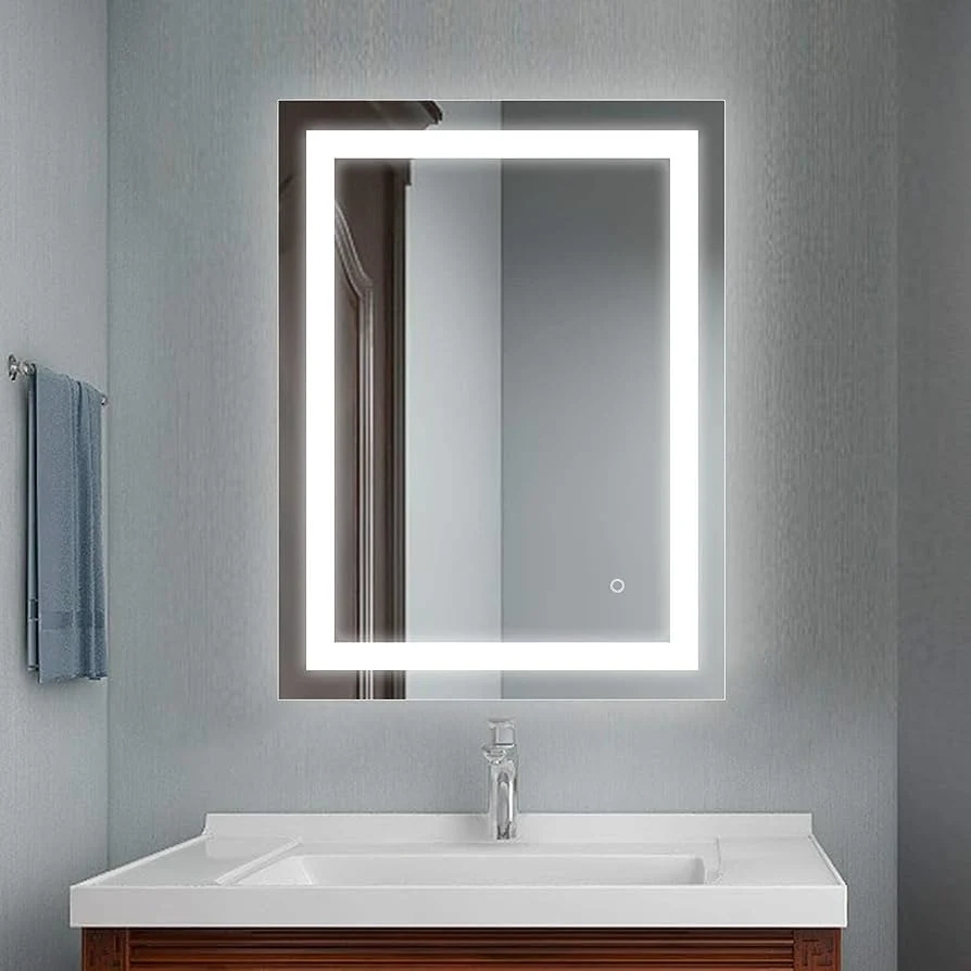 Octagon LED Lighted with Anti-Fog Wall Mounted Vanity Irregular Decorative Mirror