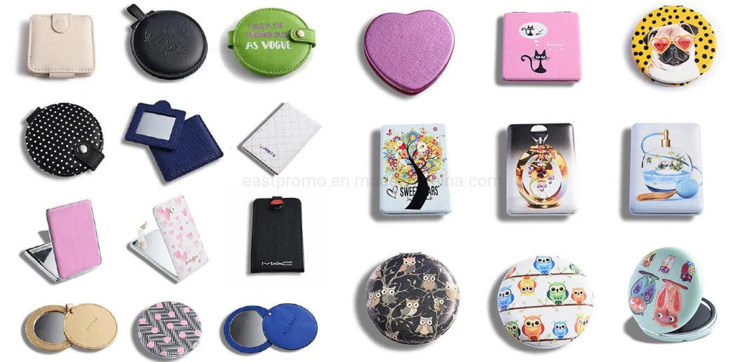 Custom Square Double Sided Compact Mirror Pocket Makeup Mirror for Gifts