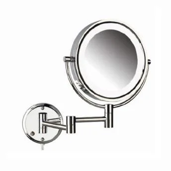 Ortonbath 7&quot; Lighted Makeup Mirror Vanity Mirror Double Sided, Round Standing 360 Rotation Cosmetic Mirror with 10X Magnifying for Bedroom Bathroom Office