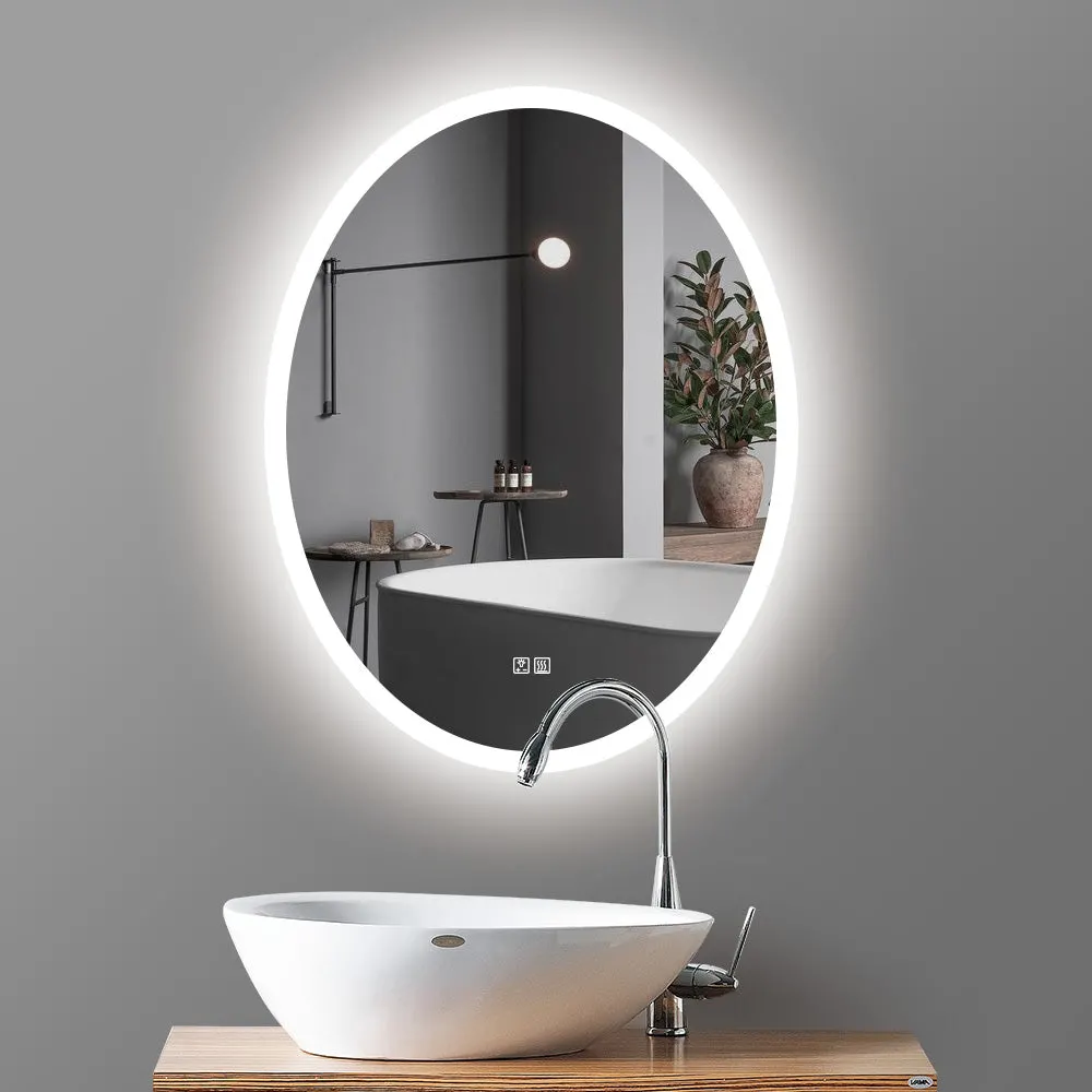 Bath Home Smart Wall Mounted Non-LED Mirror Oval Shape Bathroom Designer Art Mirror