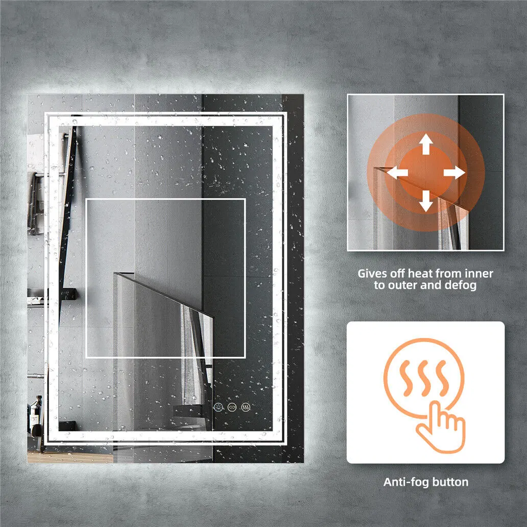 700X500mm Anti-Fog Illuminated LED Bathroom Mirror with Bluetooth Speaker
