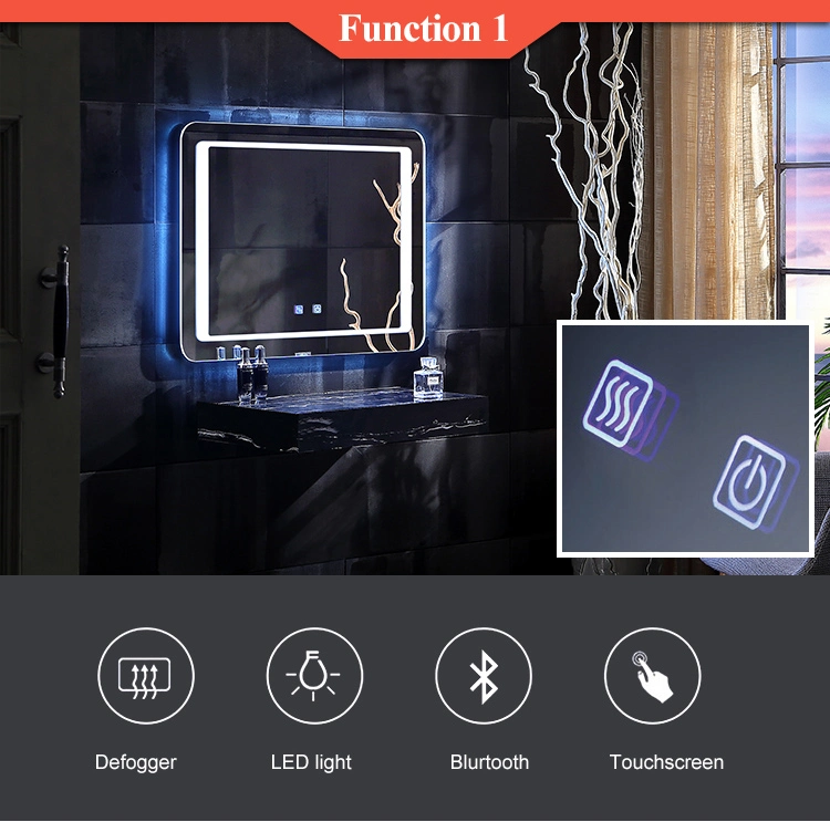 Bathroom Light up Beauty LED Mirror with Touch Screen