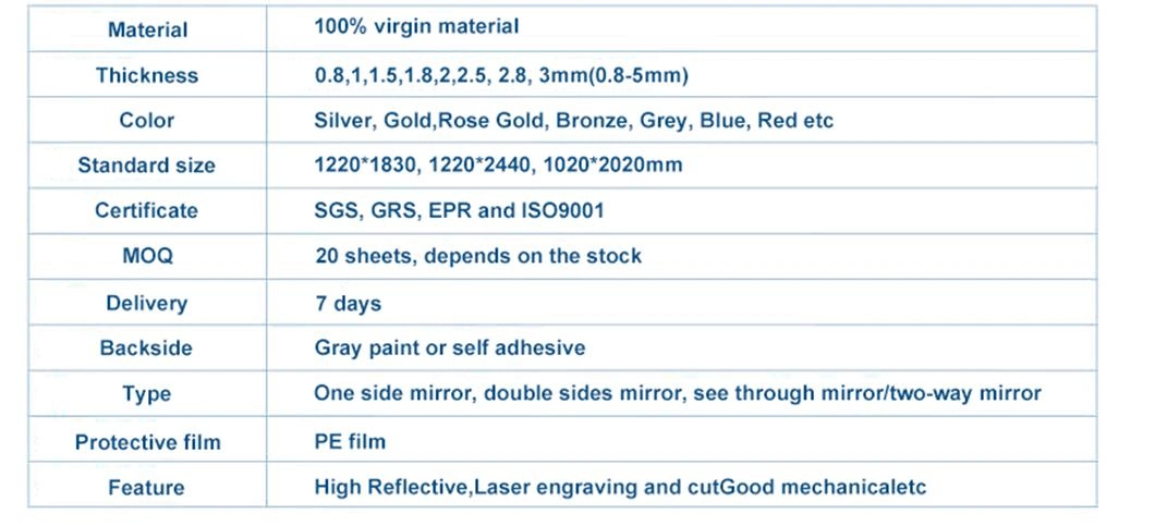 Xishun Customized Cutting Shape Decorative Gold Sliver Acrelic Acrylic Mirror Sheet