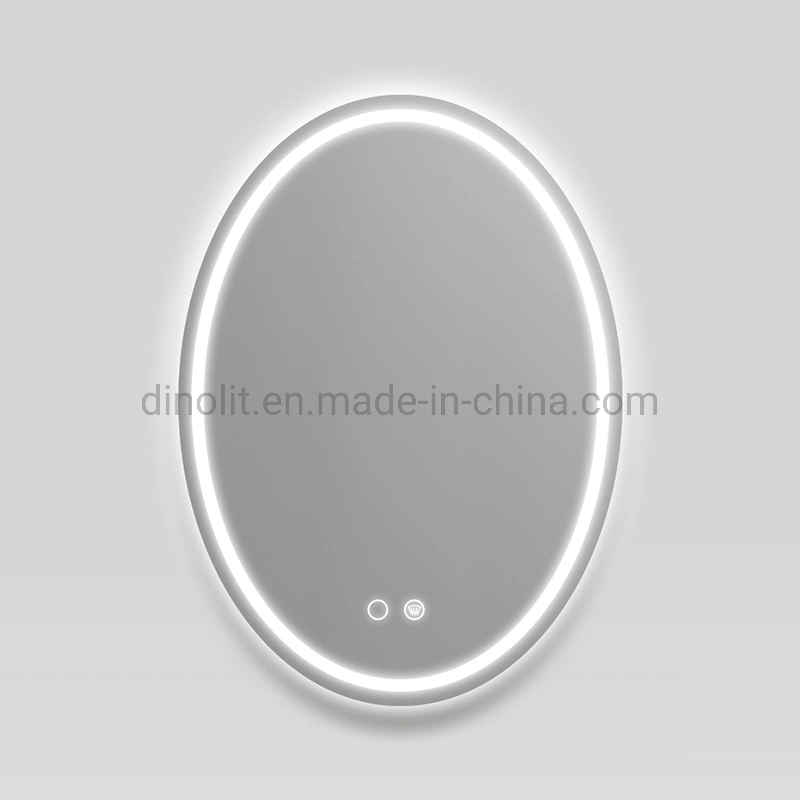 New Fashion Oval Design Waterproof Home Indoor Decor 220V/110V LED Lighted Nice Looking Multi-Function Wall Mounted Intelligent Professional Vanity Mirror IP44