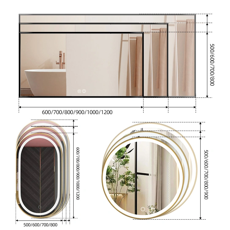 Wholesale Home Decor Bathroom Wall Mounted Anti Fog Round Hotel Bathroom Use Smart LED Smart Mirror